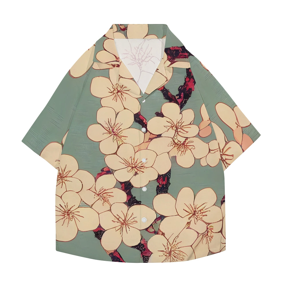 Flower Japanese Style Camp Shirt