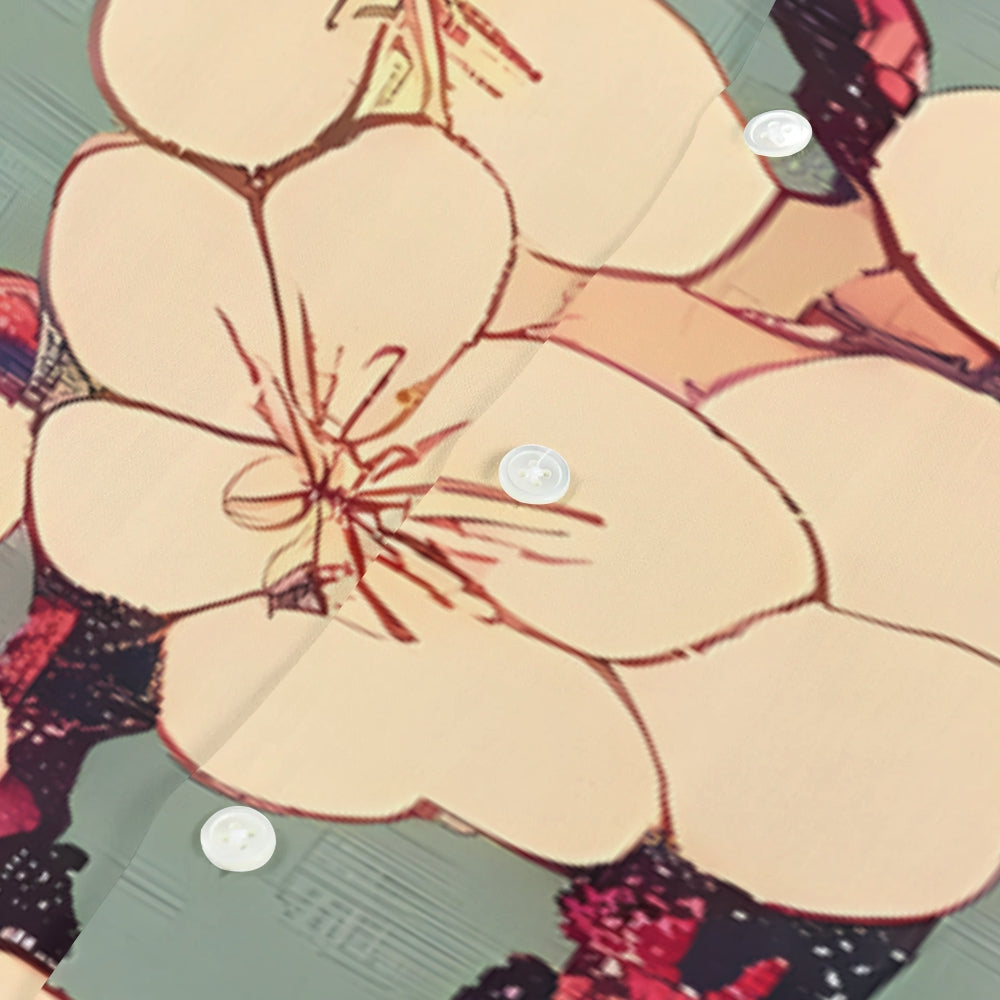 Flower Japanese Style Camp Shirt