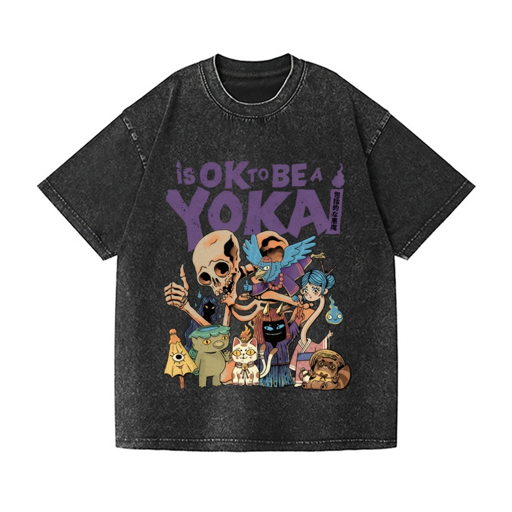 Ok Yokai Vintage Wash Japanese Design T-Shirt