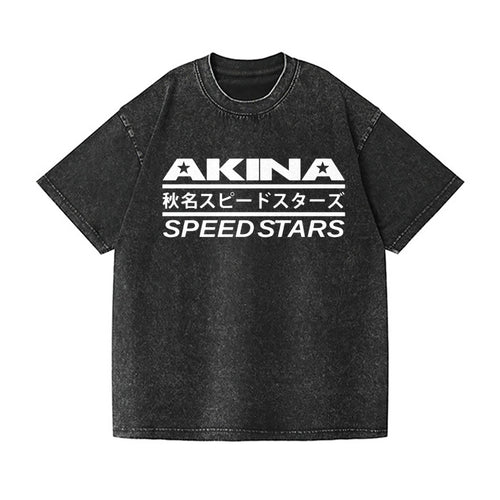 Akina Speed Stars Vintage Wash Japanese Design T-Shirt