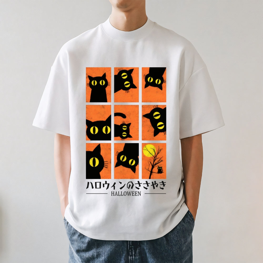 Halloween Black Cat Japanese Style Classic Tee
