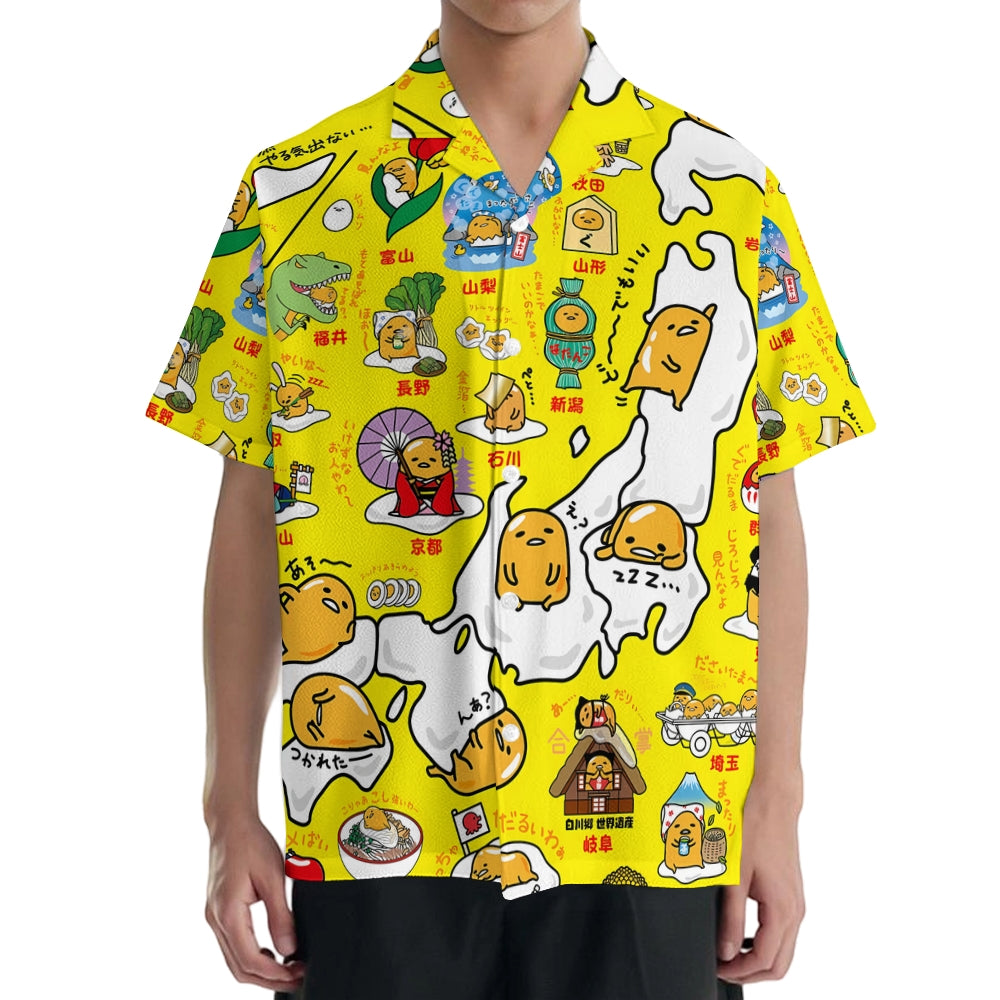 Japan Map Japanese Style Camp Shirt