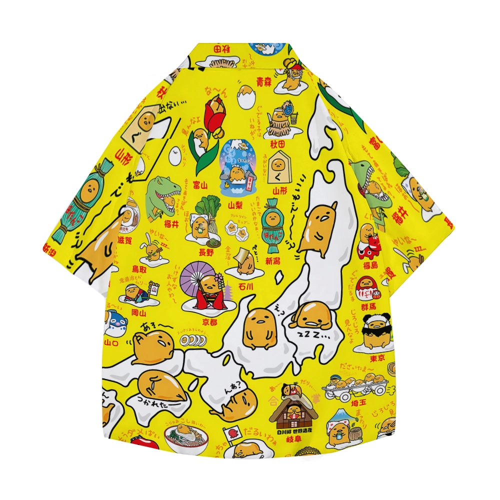 Japan Map Japanese Style Camp Shirt