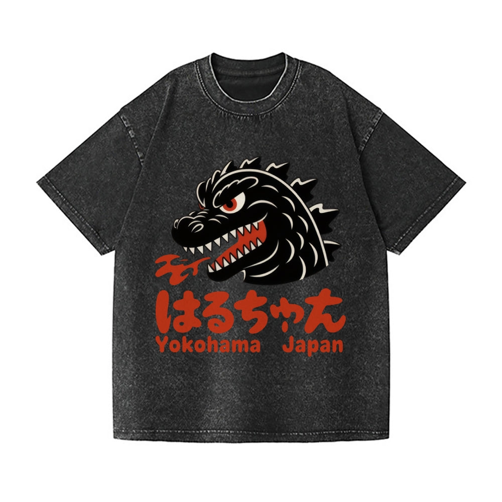 Yokohama Kaiju Vintage Wash Japanese Design T-Shirt