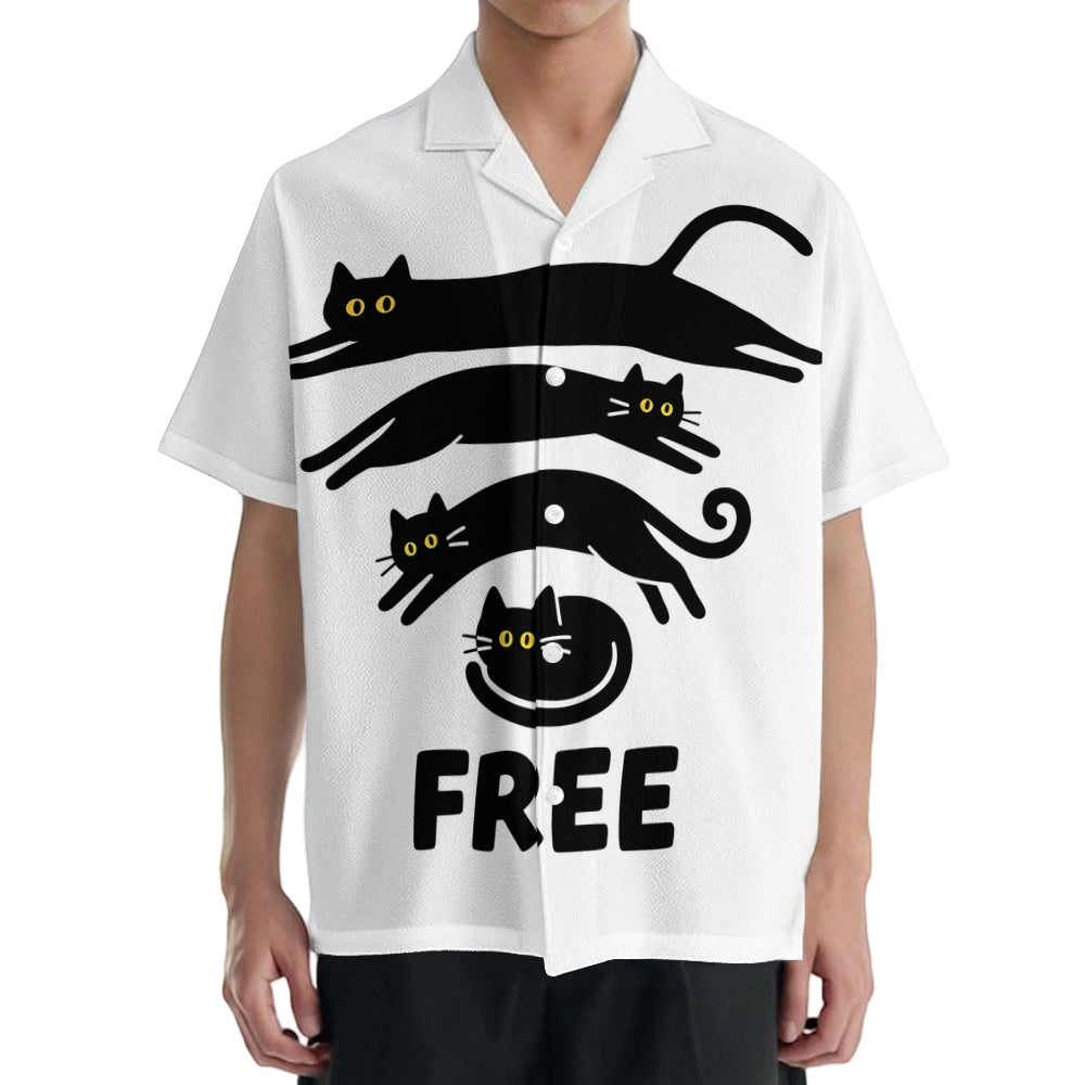 Free Wifi Cat Japanese Style Camp Shirt