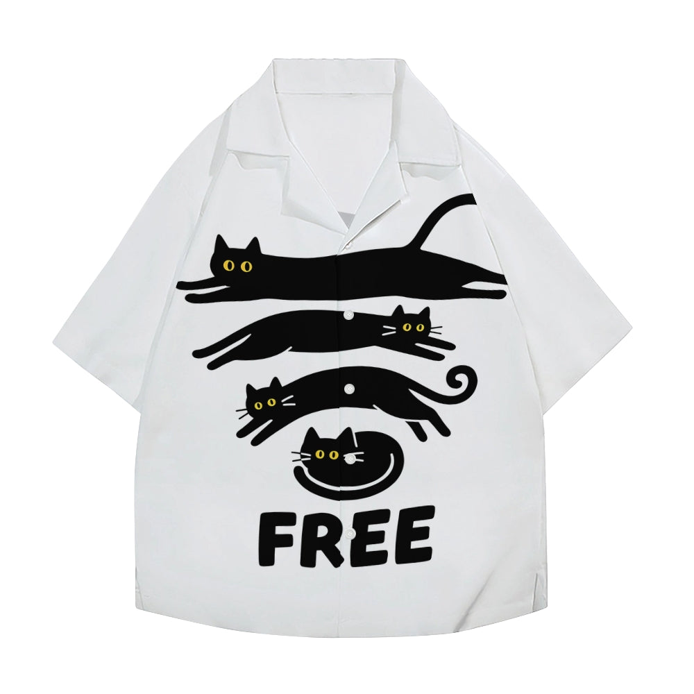 Free Wifi Cat Japanese Style Camp Shirt