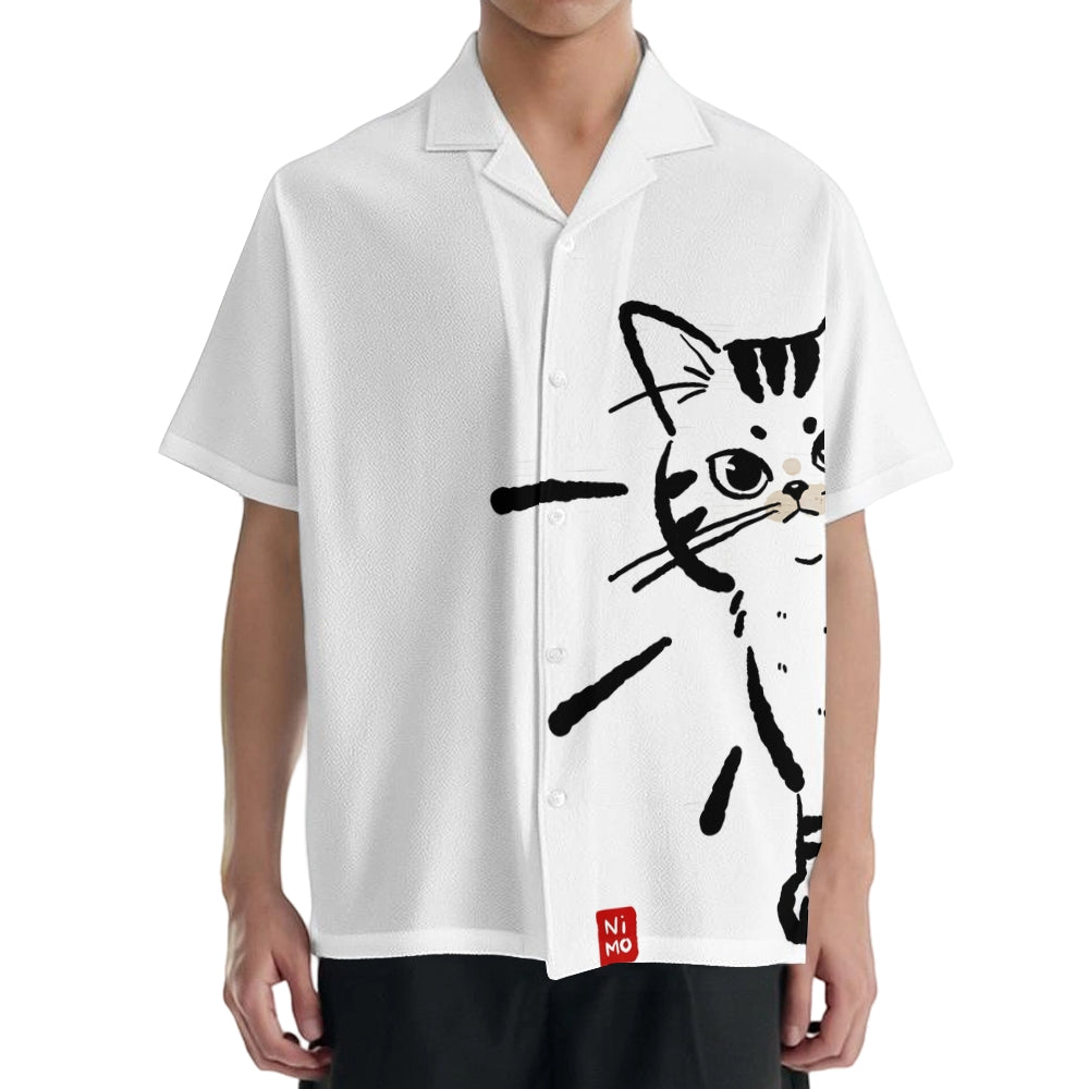 Cat Japanese Style Camp Shirt