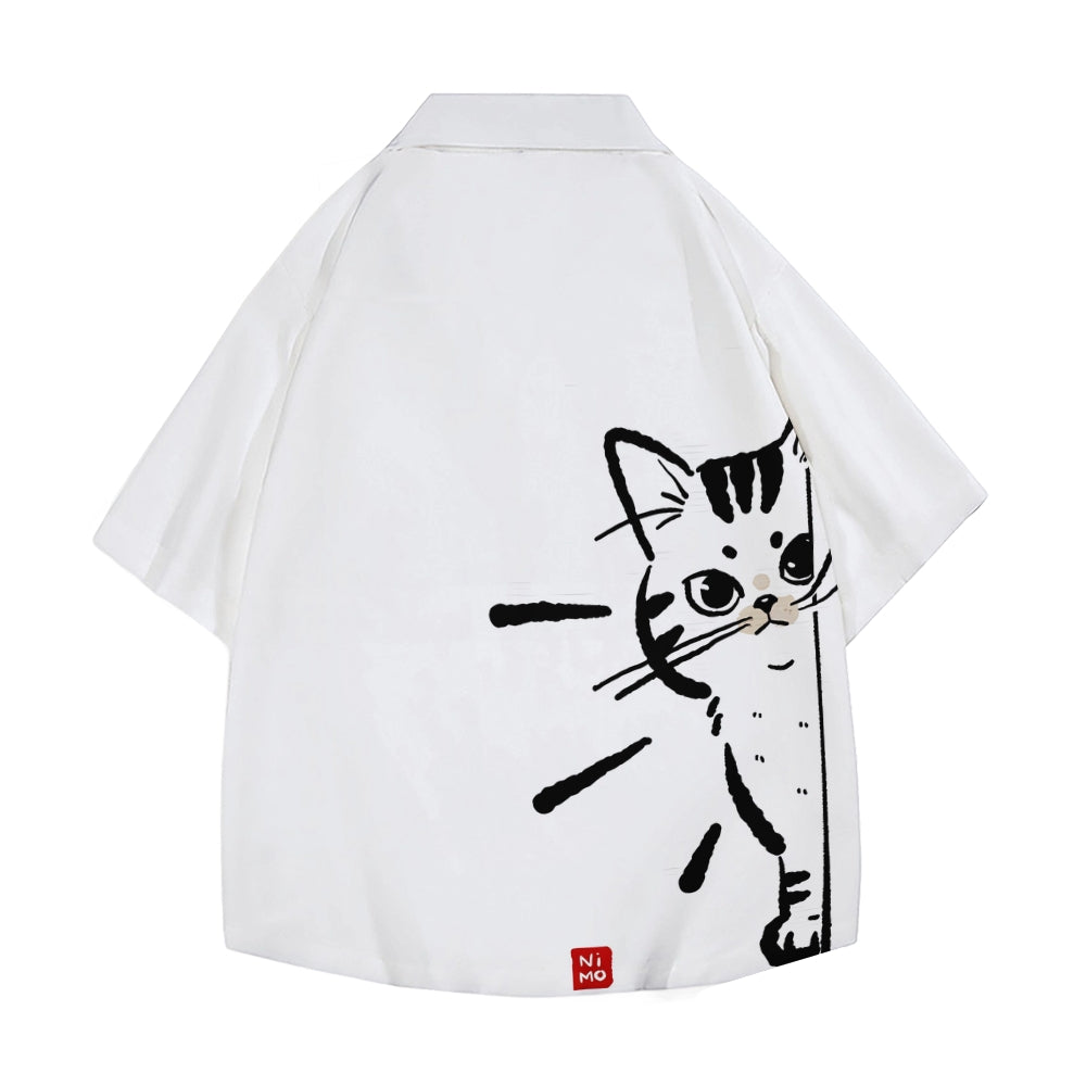 Cat Japanese Style Camp Shirt