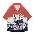 Lucky Cat Japanese Style Camp Shirt