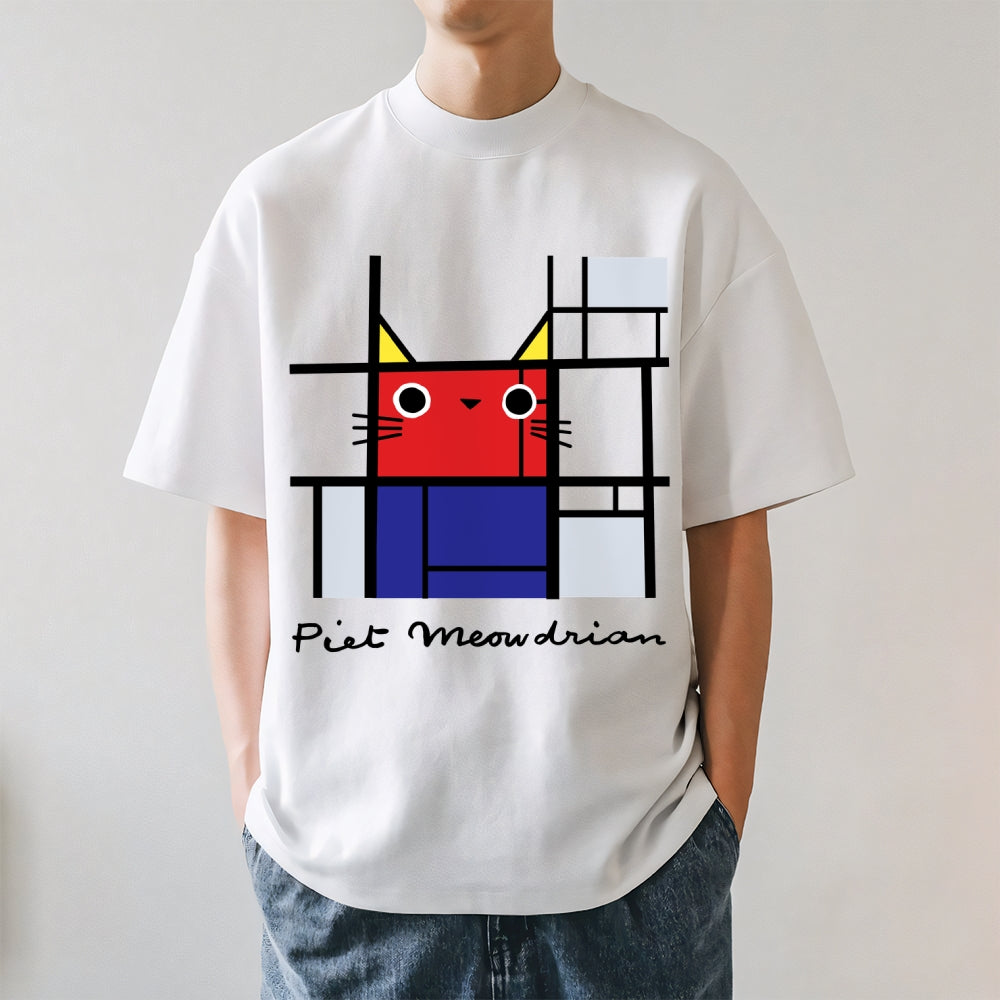 Mondrian Style Cat Japanese Style Classic Tee