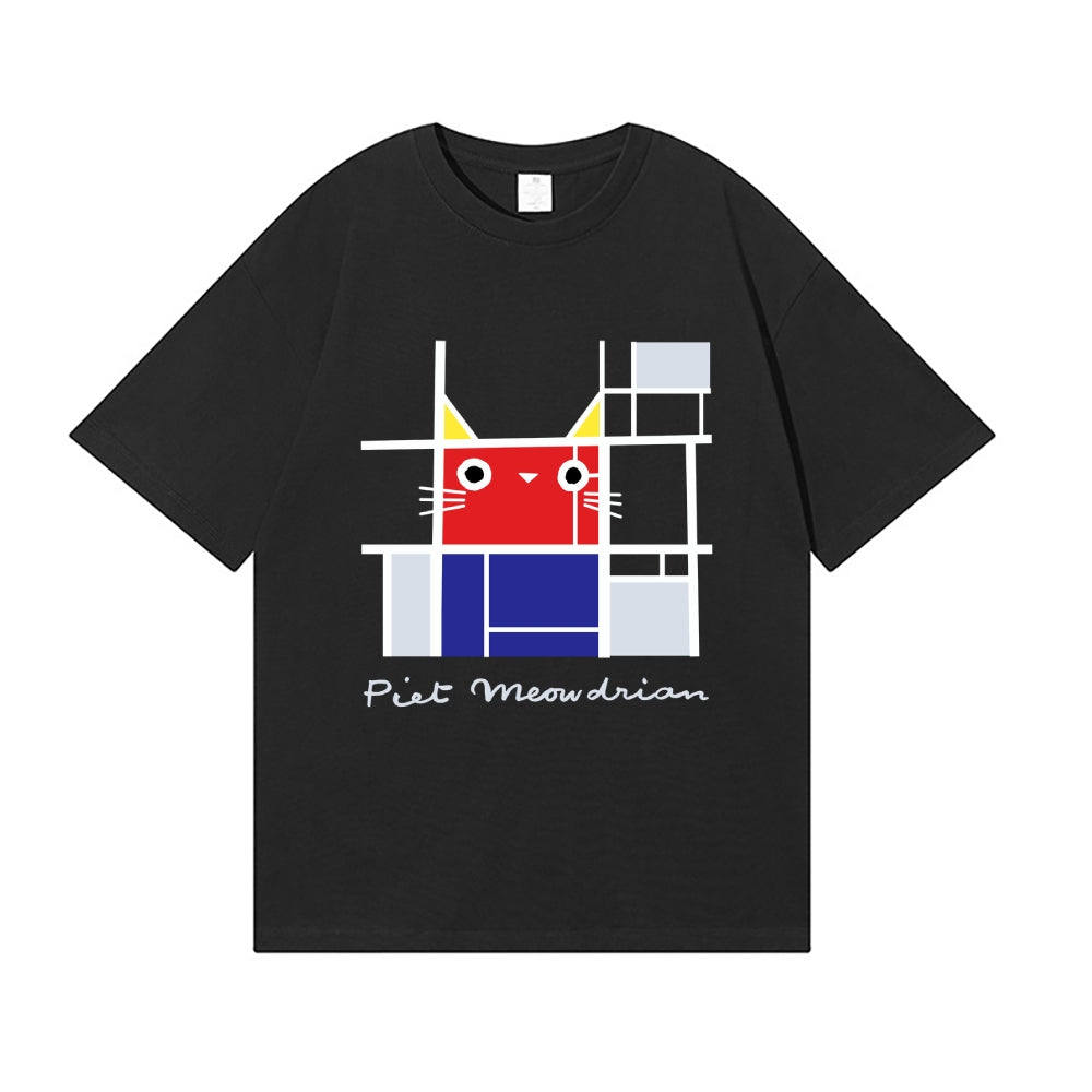 Mondrian Style Cat Japanese Style Classic Tee