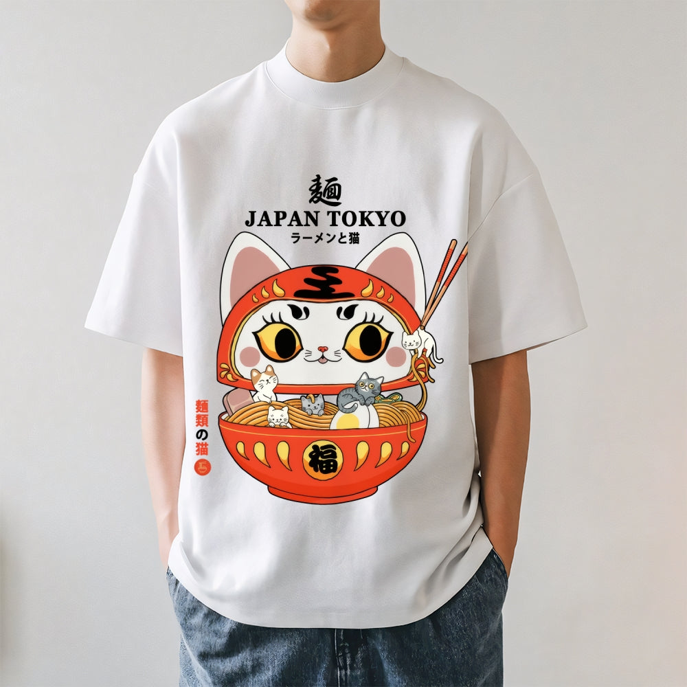 Daruma Ramen and Cat Japanese Style Classic Tee
