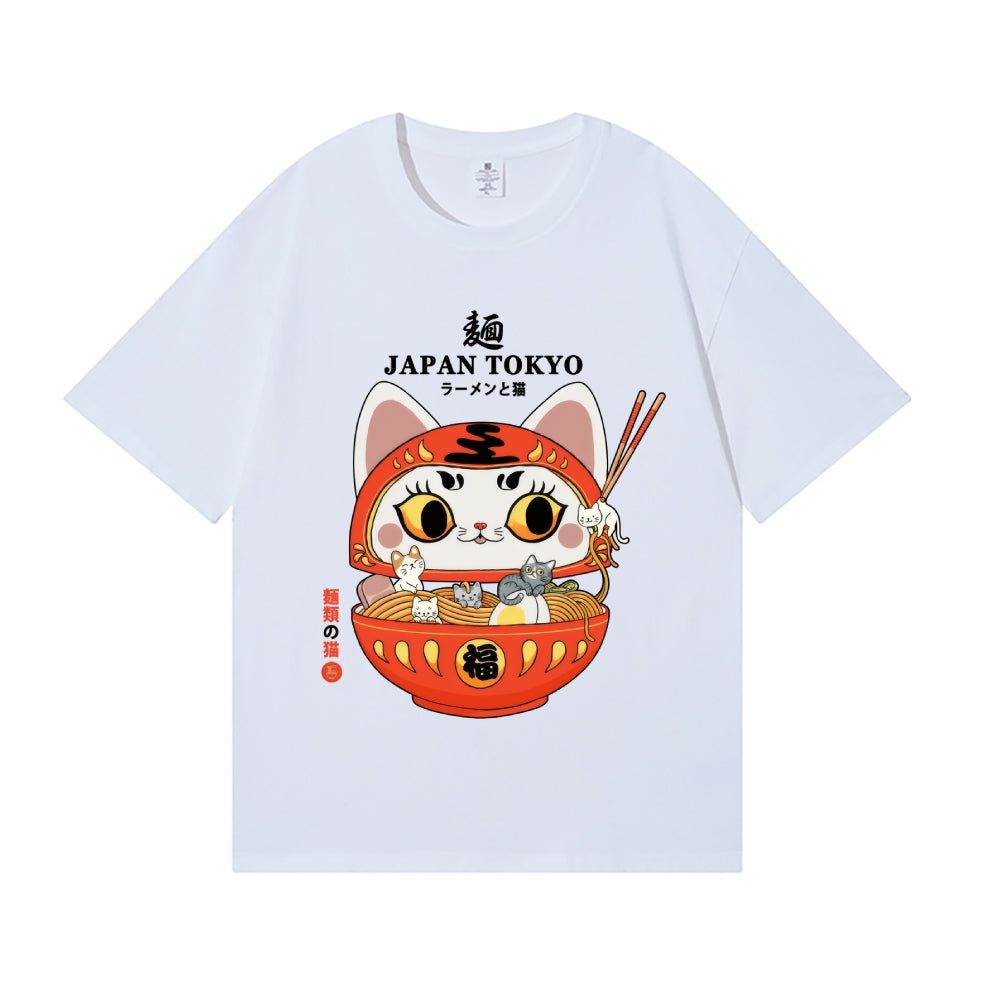Daruma Ramen and Cat Japanese Style Classic Tee