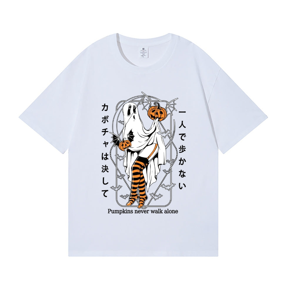 Halloween Ghost Pumpkin Japanese Style Classic Tee