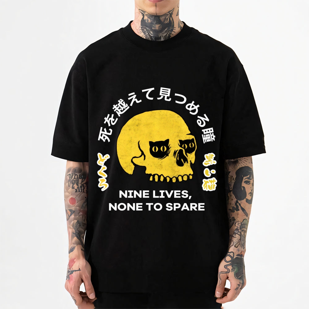 Skull Cat Japanese Style Classic Tee