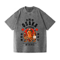 Dotonbori Osaka Japan Drunken Octopus Vintage Wash Japanese Design T-Shirt