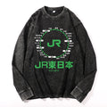 Circle Of Life Vintage Cotton Wash Crewneck Long-Sleeve T-Shirt