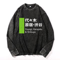 Shinjuku Vintage Cotton Wash Crewneck Long-Sleeve T-Shirt