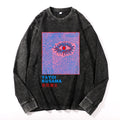 Yayoi Kusama Eyes Vintage Cotton Wash Crewneck Long-Sleeve T-Shirt