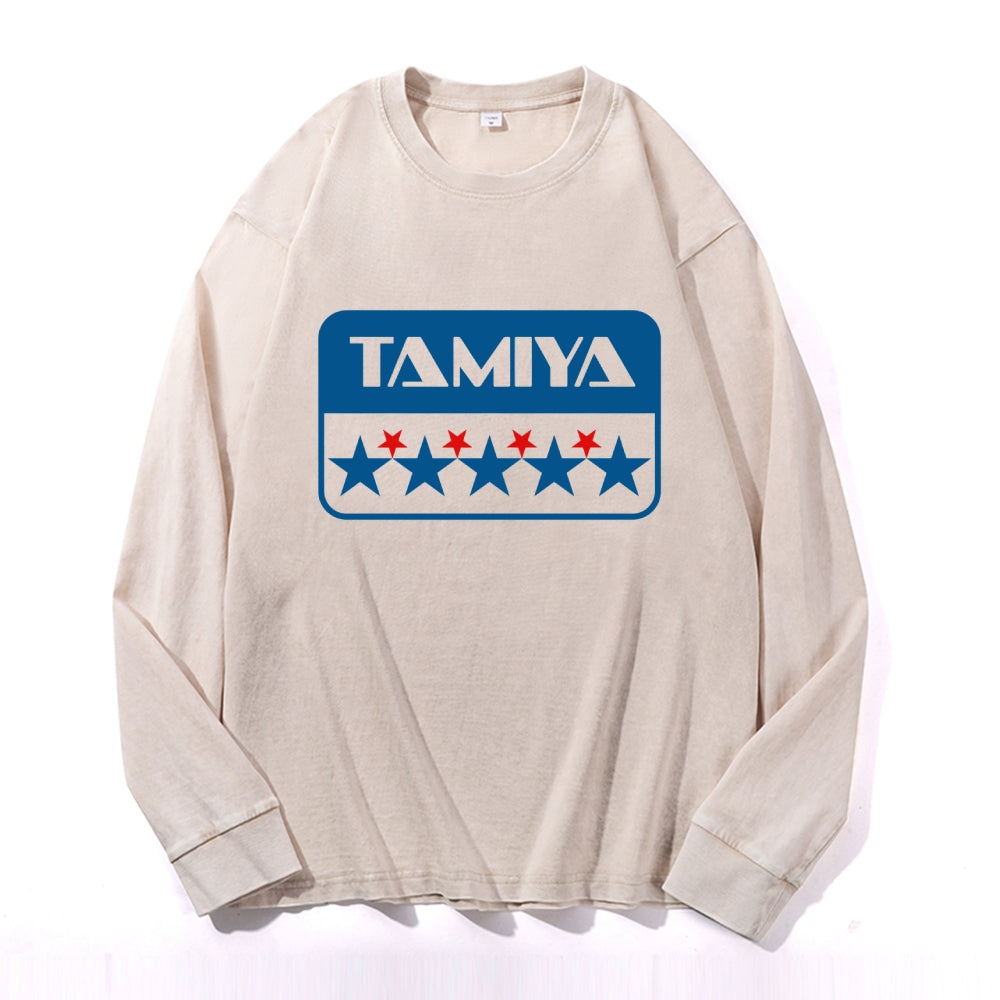 TAMIYA Vintage Cotton Wash Crewneck Long-Sleeve T-Shirt