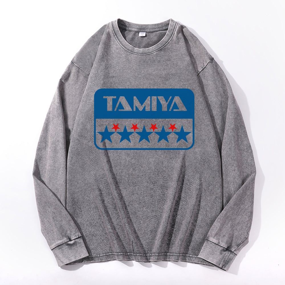 TAMIYA Vintage Cotton Wash Crewneck Long-Sleeve T-Shirt