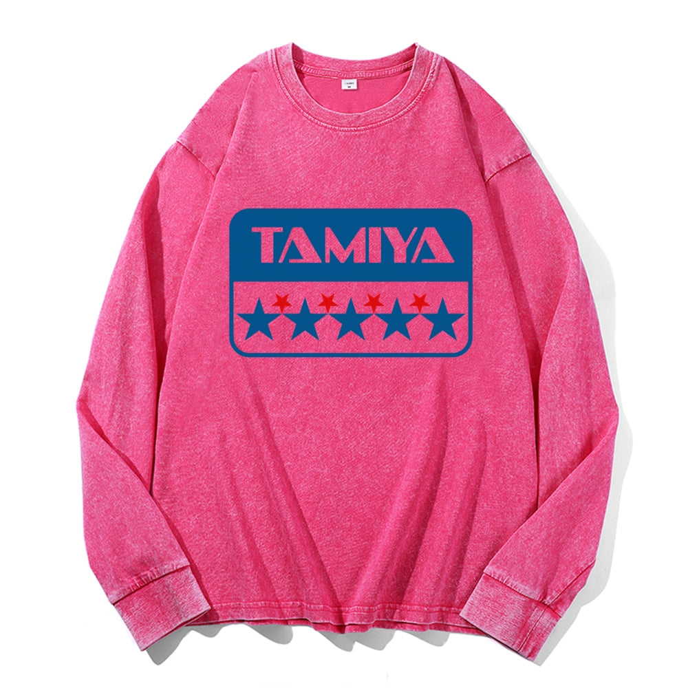TAMIYA Vintage Cotton Wash Crewneck Long-Sleeve T-Shirt