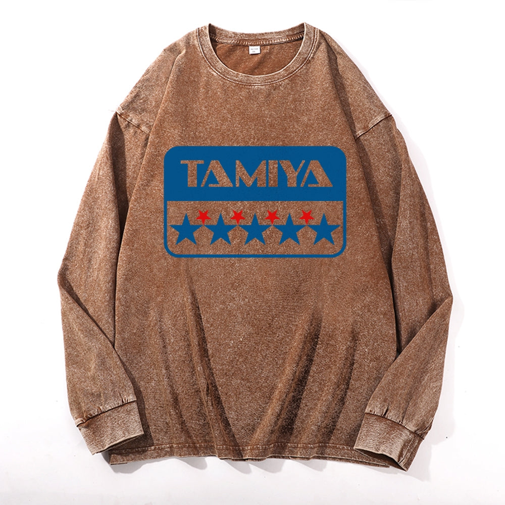 TAMIYA Vintage Cotton Wash Crewneck Long-Sleeve T-Shirt