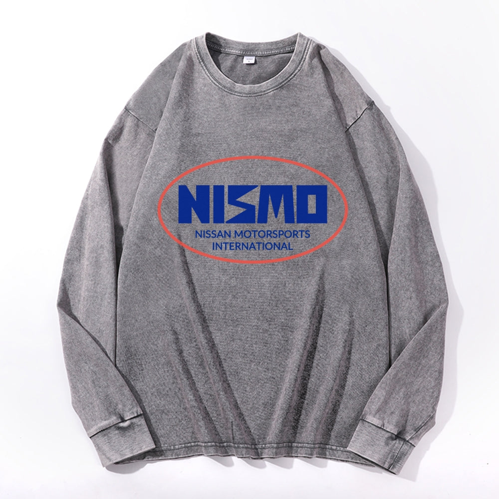 Nismo Vintage Cotton Wash Crewneck Long-Sleeve T-Shirt