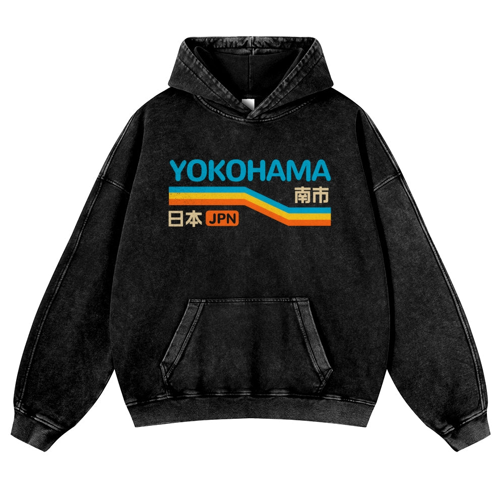Yokohama Vintage Washed Thick Cotton Hoodie