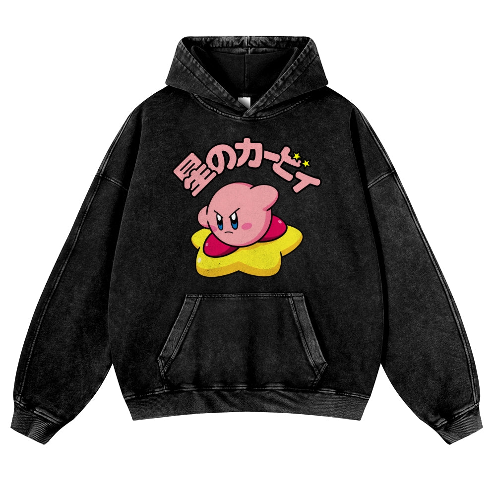 Kirby Vintage Washed Thick Cotton Hoodie