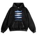 Sardines Vintage Washed Thick Cotton Hoodie