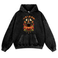 Halloween Pumpkin Cat Vintage Washed Thick Cotton Hoodie