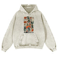 Halloween Cat Vintage Washed Thick Cotton Hoodie