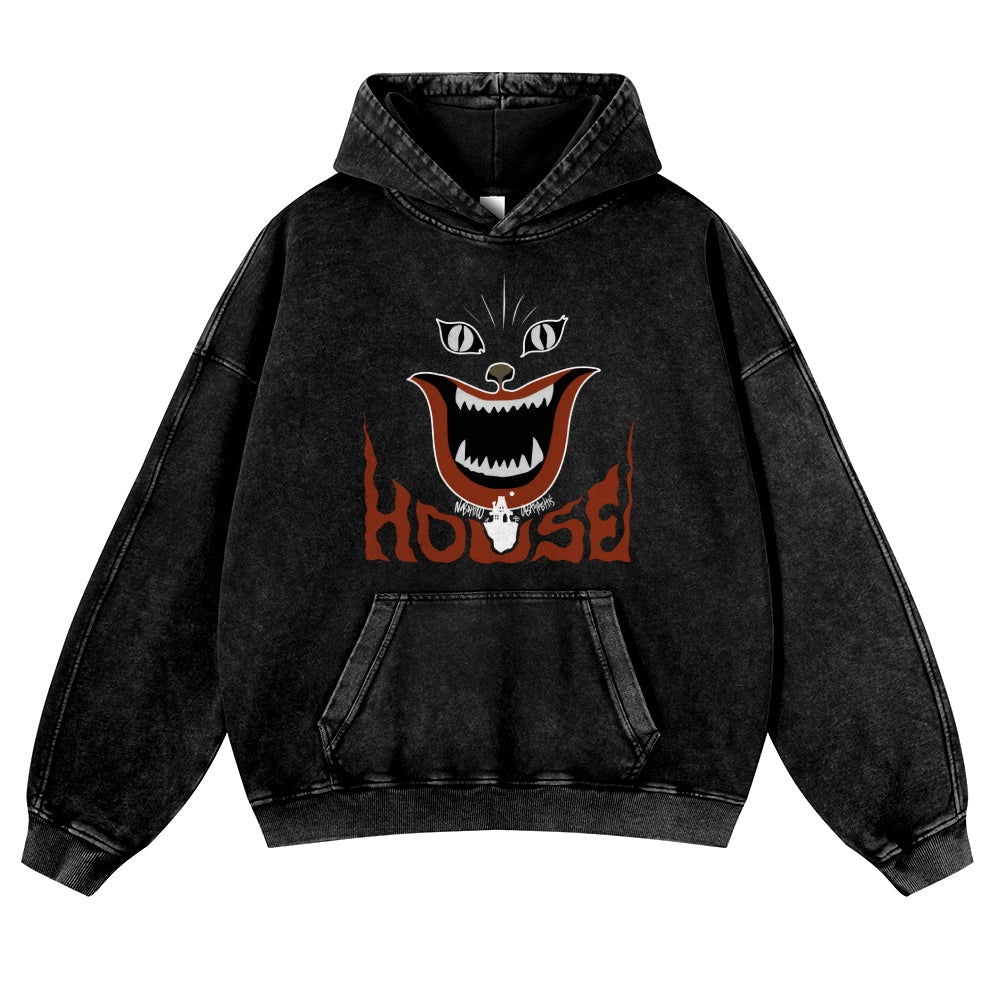 House Vintage Washed Thick Cotton Hoodie
