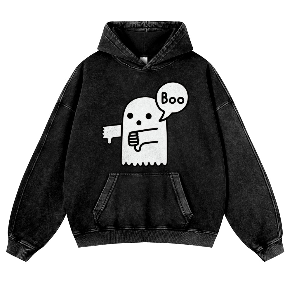 Ghost Vintage Washed Thick Cotton Hoodie