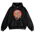 Hannya Yokai Mask Vintage Washed Thick Cotton Hoodie