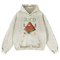 Yokai Watermelon Vintage Washed Thick Cotton Hoodie