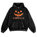 Halloween Pumpkin Vintage Washed Thick Cotton Hoodie
