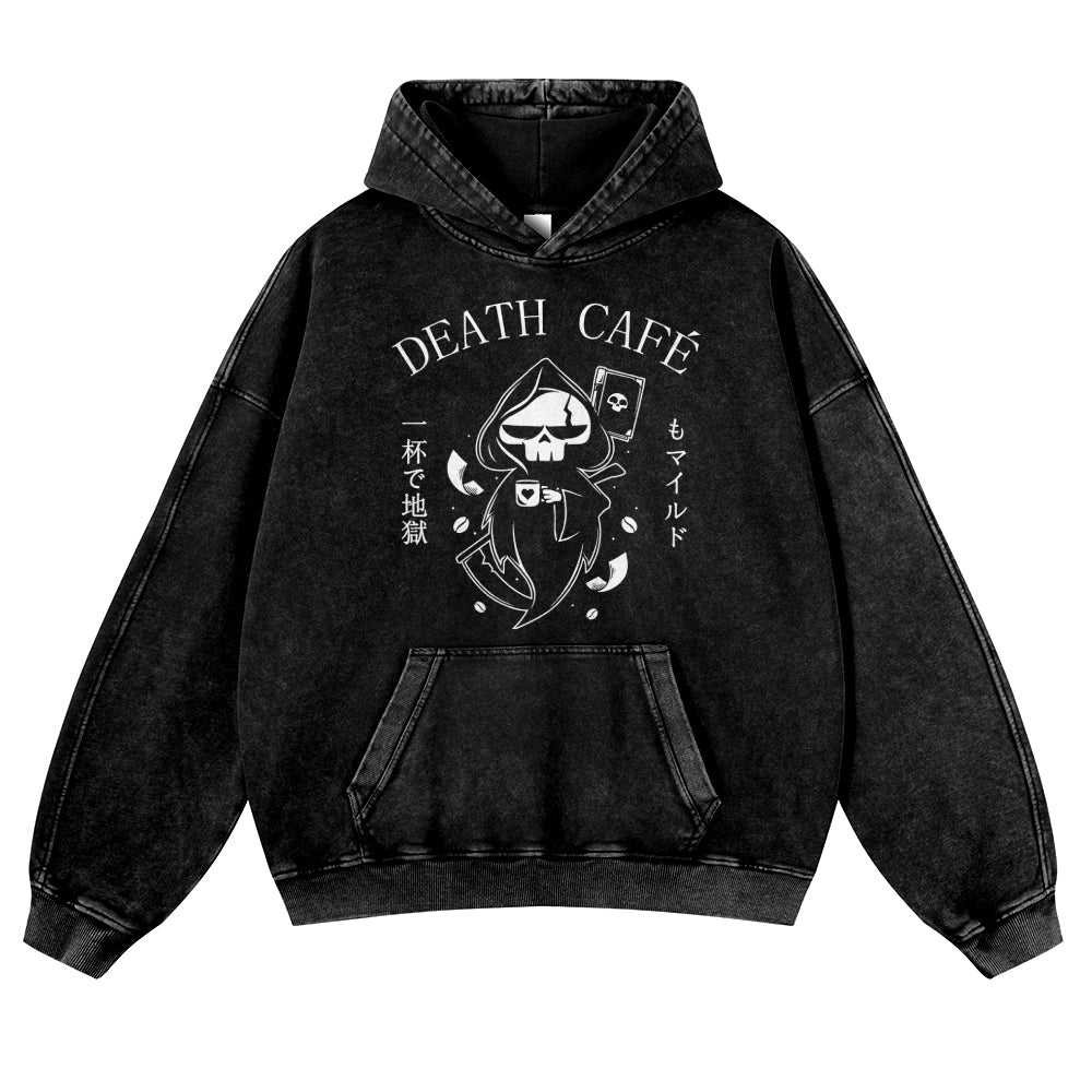 Death Vintage Washed Thick Cotton Hoodie