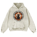 Halloween Cat Vintage Washed Thick Cotton Hoodie