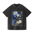 Flower Vintage Wash Japanese Design T-Shirt