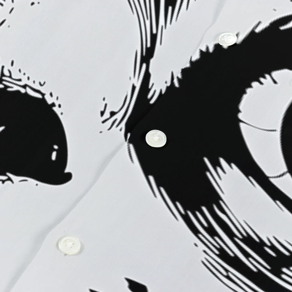 Psychedelic Cat Japanese Style Camp Shirt