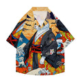 Pumpkin Cat Ukiyoe Japanese Style Camp Shirt
