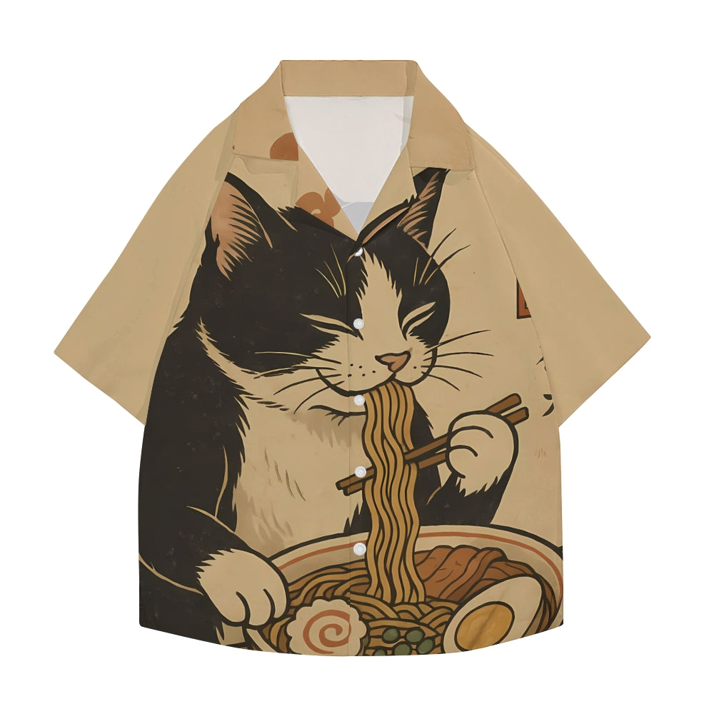 Ramen Cat Japanese Style Camp Shirt