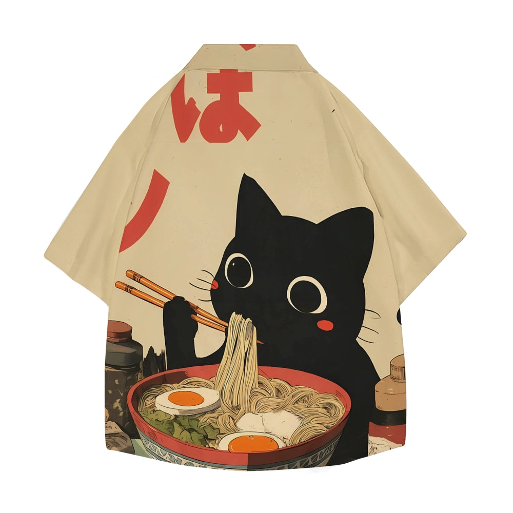 Ramen Cat Japanese Style Camp Shirt