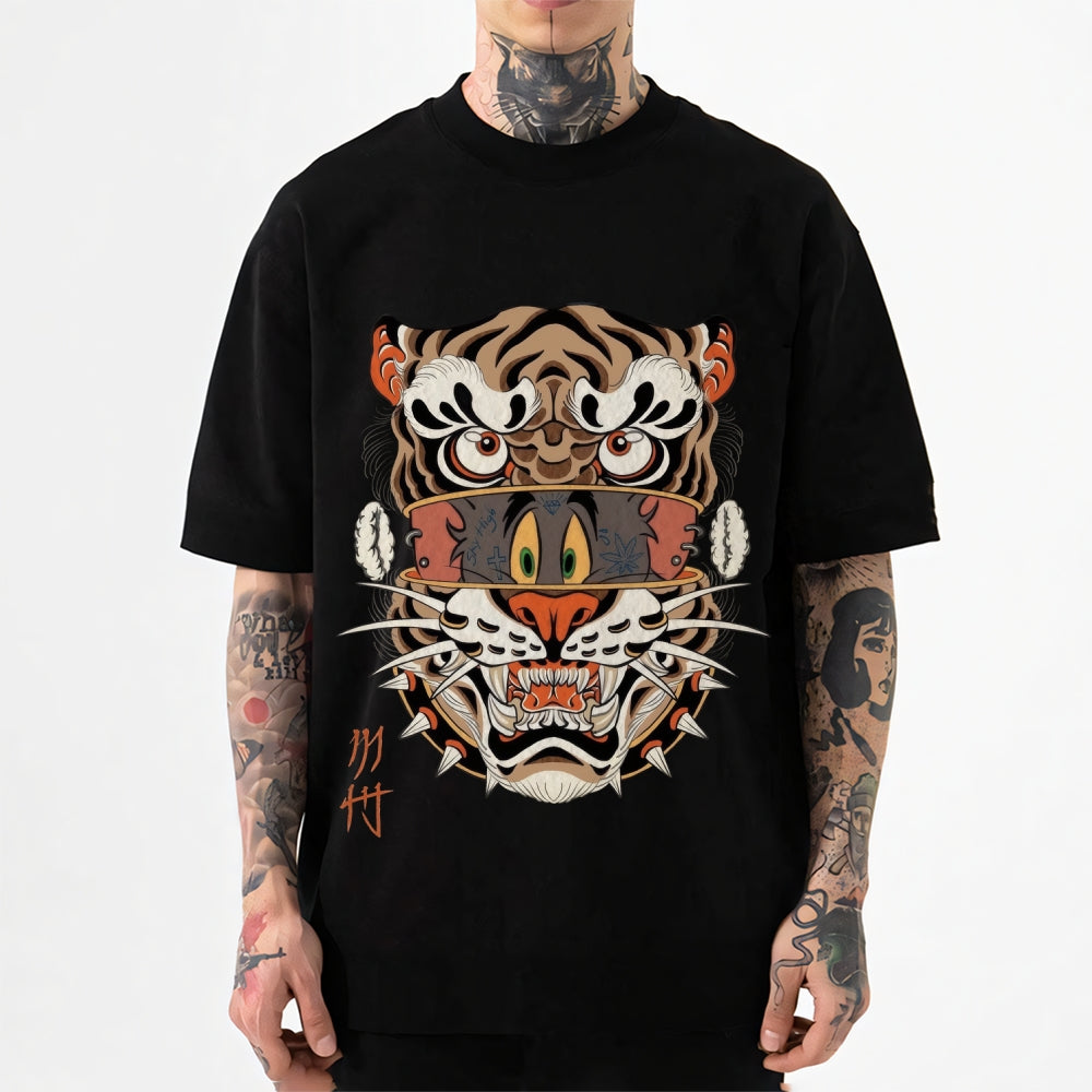 Cat Tiger Tattoo Japanese Style Classic Tee