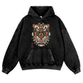 Cat Tiger Tattoo Vintage Washed Thick Cotton Hoodie