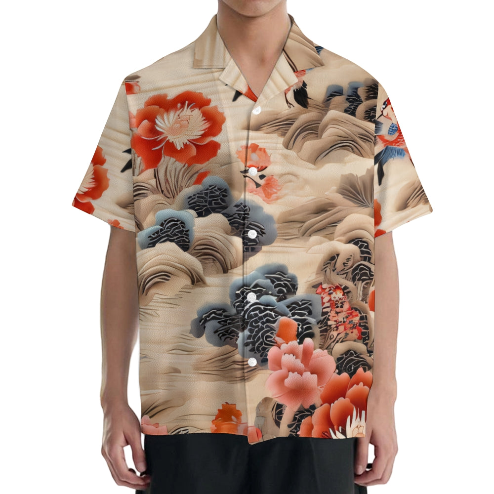 Flower Japanese Style Camp Shirt