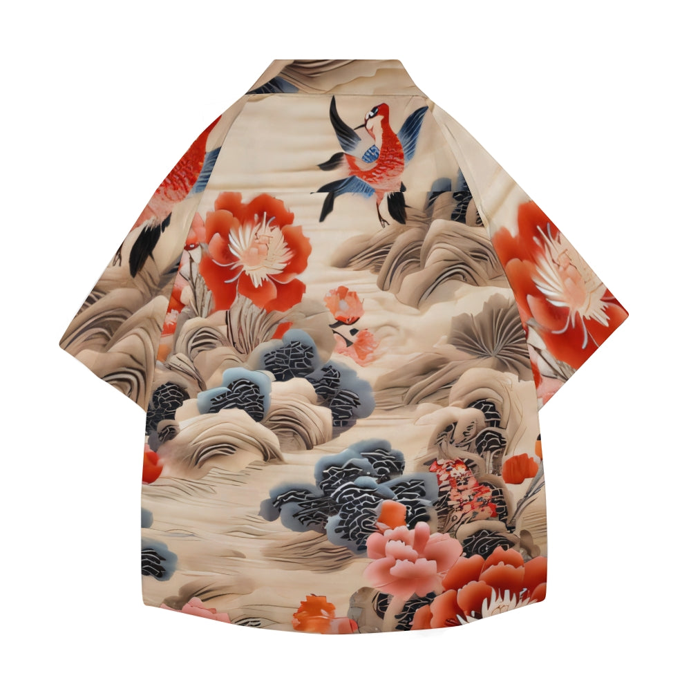 Flower Japanese Style Camp Shirt
