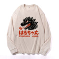 Yokohama Kaiju Vintage Cotton Wash Crewneck Long-Sleeve T-Shirt